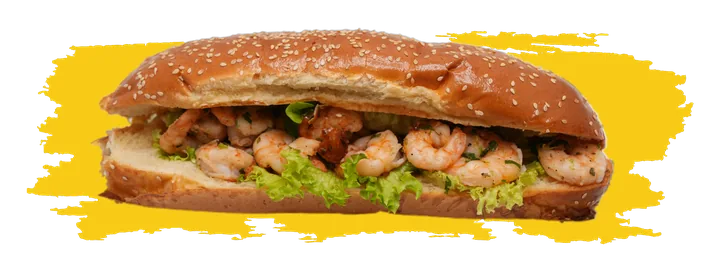 Scampi sub from 961 with salad, Lebanese pickles, tartare and mayo